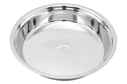 JAGGERY Heavy Gauge Stainless Steel Parat for Dough Kneading, Mixing & Food Preparation
