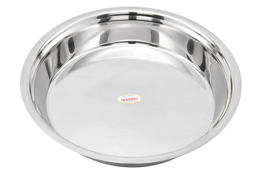 JAGGERY Heavy Gauge Stainless Steel Parat for Dough Kneading, Mixing & Food Preparation