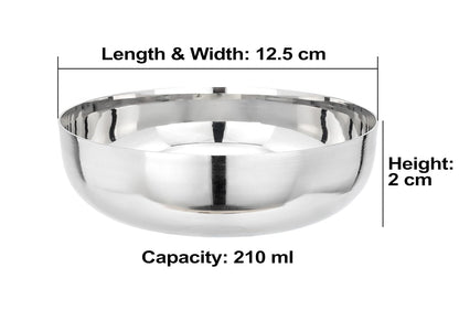 JAGGERY Heavy Gauge Apple Halwa Plates (Dia-11.5cm, H- 3.3cm, 210ml)