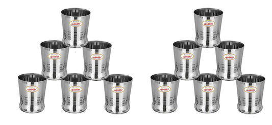 JAGGERY Stainless Steel  Water Milk Juice Glass Set (350ml, Spice)