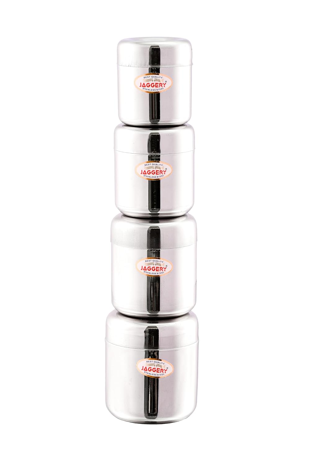 JAGGERY Stainless Steel Apple Dabba, Junior Storage Container, Canisters Set of 4 pcs (200 ml)