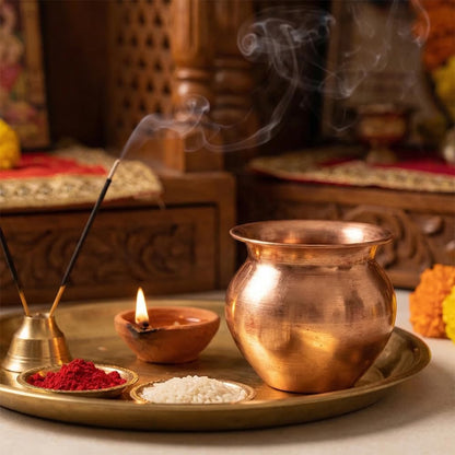 Copper Kalash for Pooja & Puja Mandir 300 ml -3 no