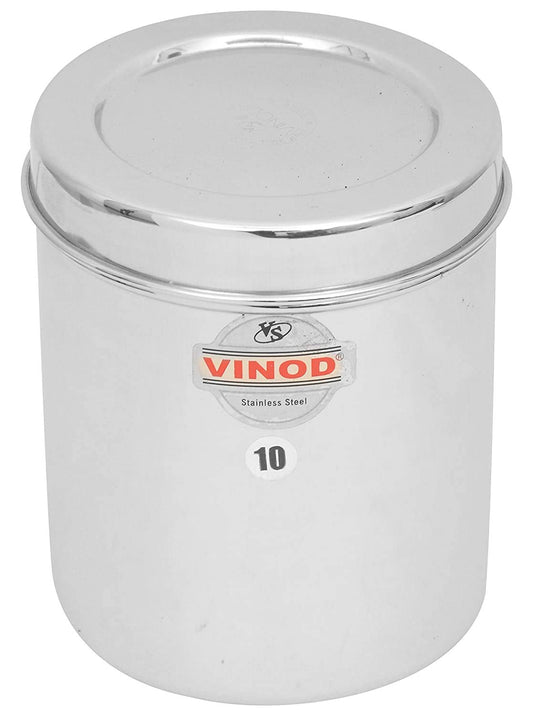 Vinod Stainless Steel Container with Lid - (4 Litre, Silver)