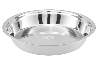 JAGGERY Heavy Gauge Stainless Steel Parat for Dough Kneading, Mixing & Food Preparation