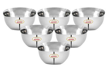 JAGGERY Stainless Steel Square Shaped Dessert Bowl Pack of 6 Pcs