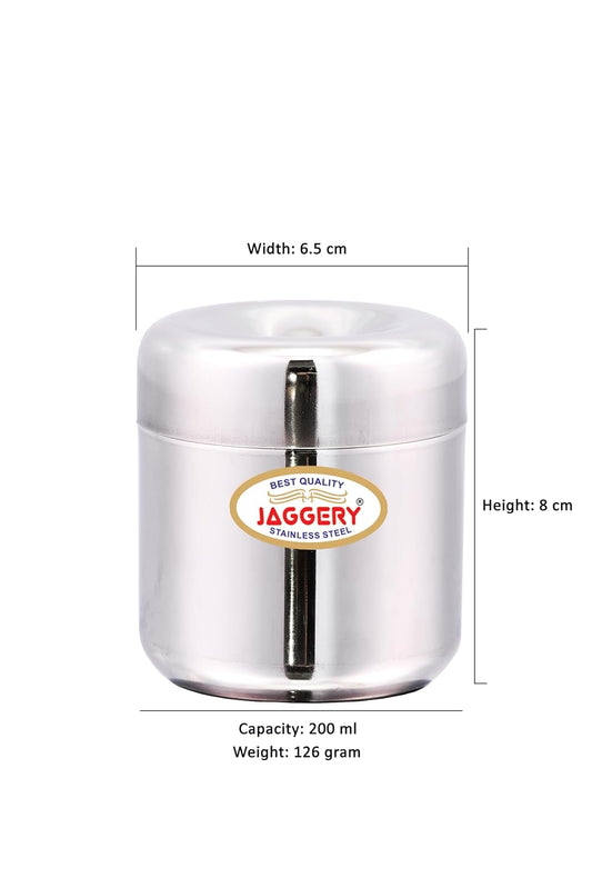 JAGGERY Stainless Steel Apple Dabba, Junior Storage Container, Canisters Set of 4 pcs (200 ml)