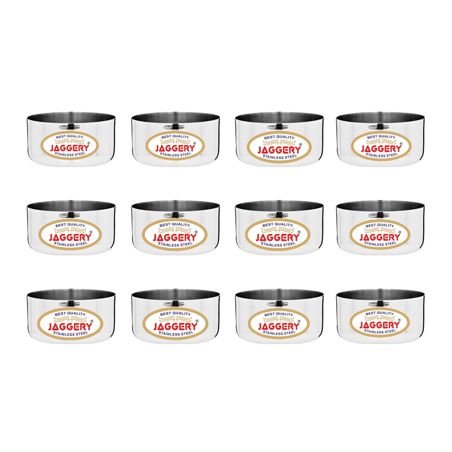 JAGGERY Stainless Steel Bombay Vati, katori, Set of 6 pcs