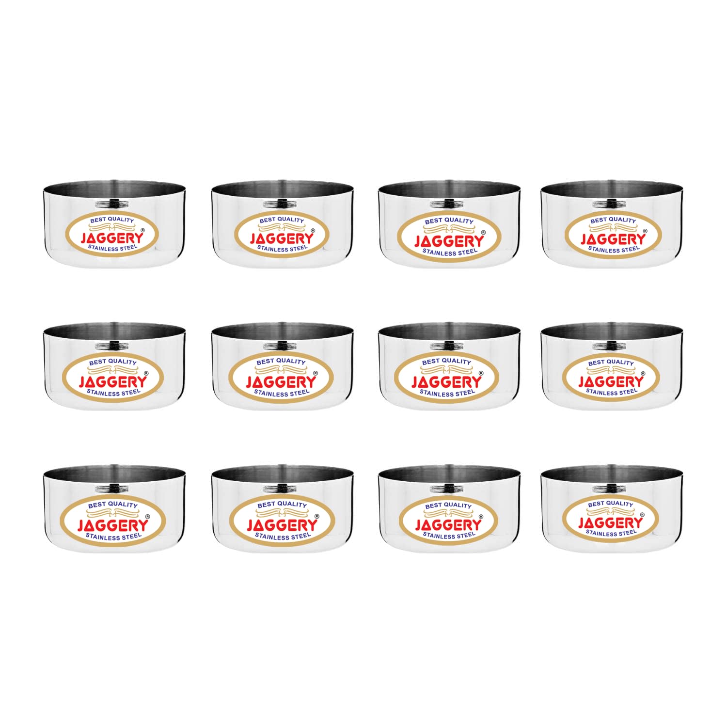 JAGGERY Stainless Steel Bombay Vati, katori, Set of 6 pcs