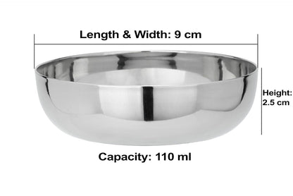 JAGGERY Heavy Gauge Apple Halwa Plates (Dia-10cm, H- 3cm, 160ml)