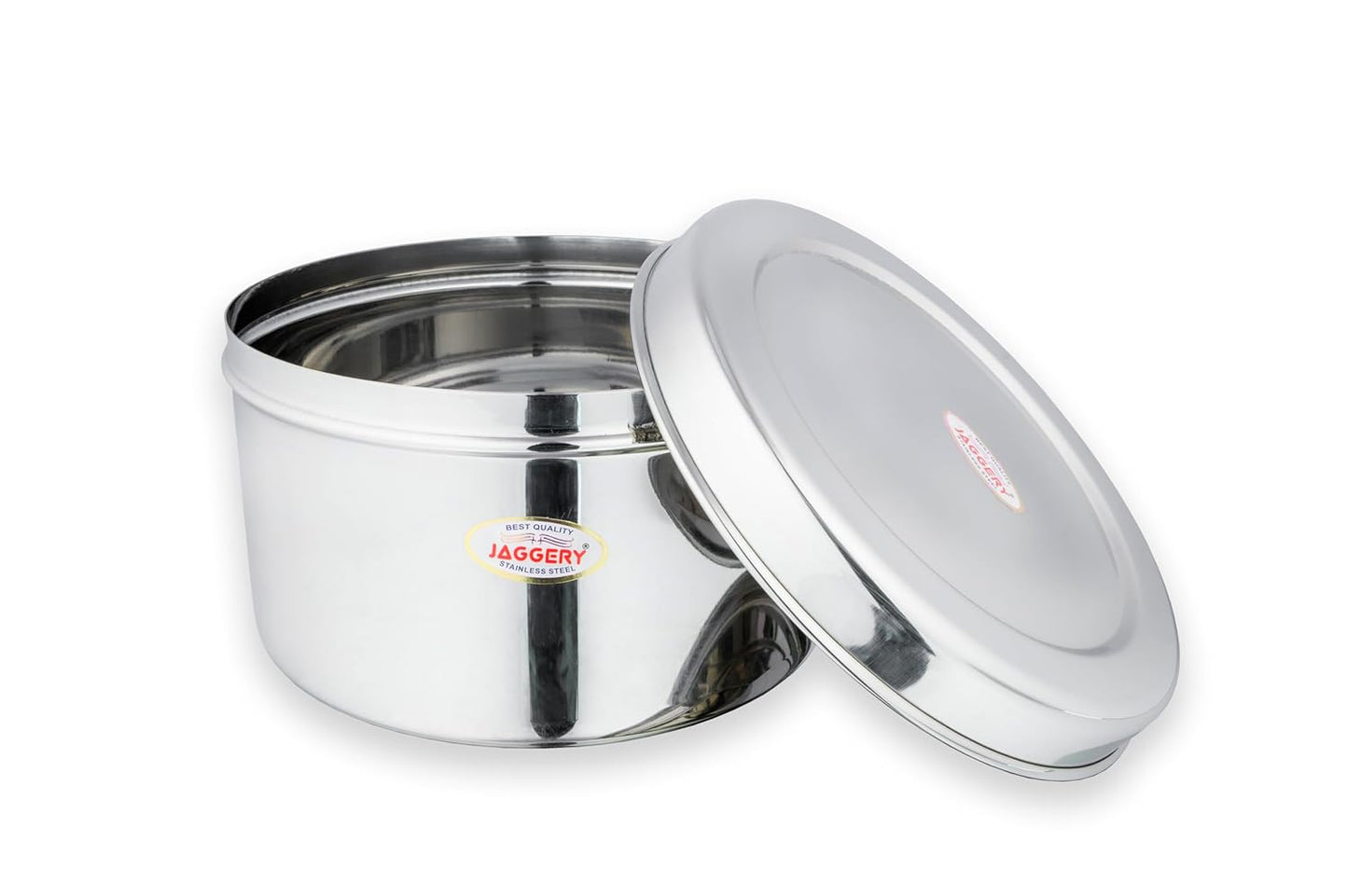 JAGGERY Brand Heavy Gauge Stainless Steel Container/Storage Box/Deep Betha Dabba/Grocery Canister/Multipurpose Dibba (Capacity- 2400Ml, Pack Of 1Pc) For Laddu/Papad/Chips/Idli, Silver