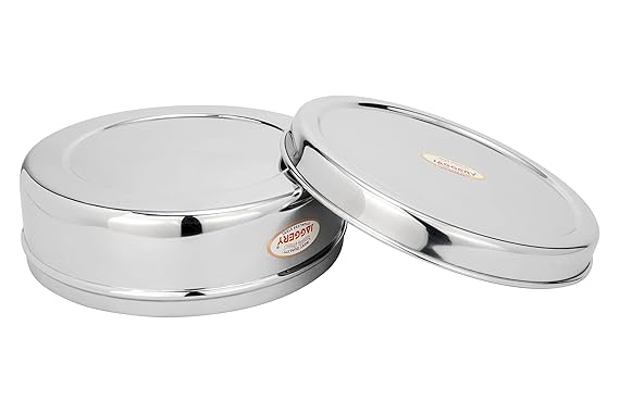 JAGGERY Stainless Steel Container Useful as Tiffin or Lunch Pack/Fridge Storage Box/Steel Puri Dabba-Set of 1pc, (Dia-22cm, H-9cm) Capacity- 1850ml