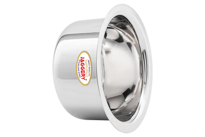 JAGGERY Stainless Steel Round Bottom Heavy Gauge Patila/Bhagona/Tapeli/Tope