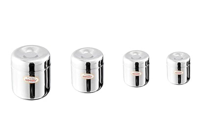 JAGGERY Stainless Steel Apple Dabba, Junior Storage Container, Canisters Set of 4 pcs (150 ml)