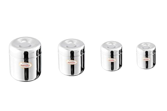 JAGGERY Stainless Steel Apple Dabba, Junior Storage Container, Canisters Set of 4 pcs (150 ml)