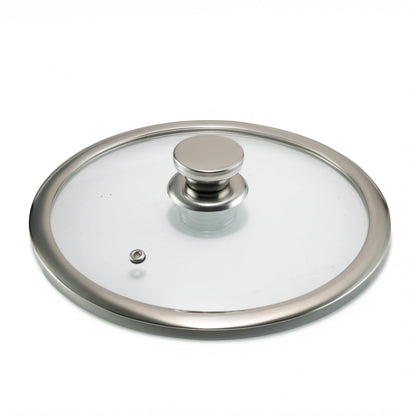 JAGGERY Triply Stainless Steel Frypan with Glass Lid | Heavy Bottom Cookware | Even Heating Surface | Induction and Gas Compatible | Heat Resistant Handle
