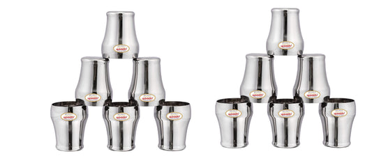 JAGGERY Stainless Steel Drinking Water Milk Juice Glass  (300ml, BMW)