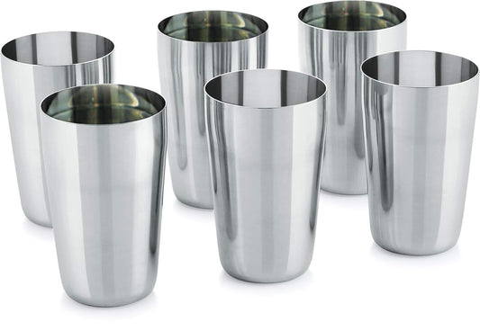 Vinod Thumsup Steel Glass Set, 400 ml, 6 Piece, Service for 6