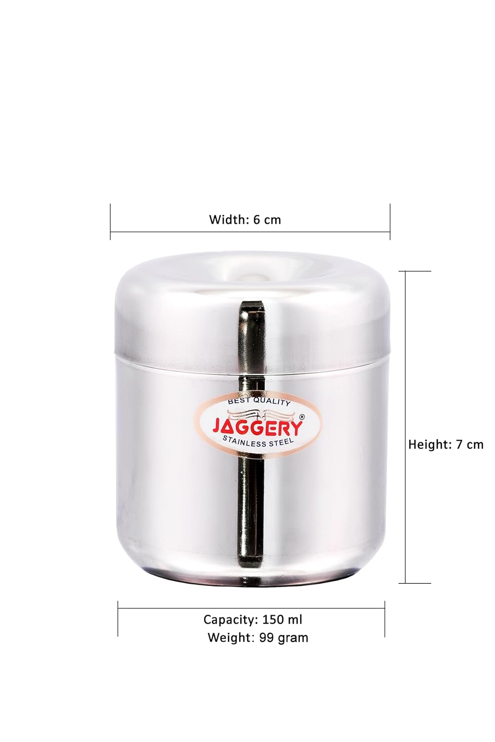 JAGGERY Stainless Steel Apple Dabba, Junior Storage Container, Canisters Set of 4 pcs (150 ml)