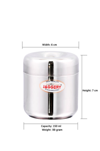 JAGGERY Stainless Steel Apple Dabba, Junior Storage Container, Canisters Set of 4 Pcs
