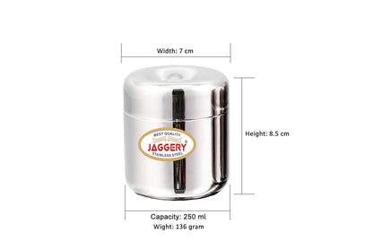 JAGGERY Stainless Steel Apple Dabba, Junior Storage Container, Canisters Set of 4 pcs (260 ml)
