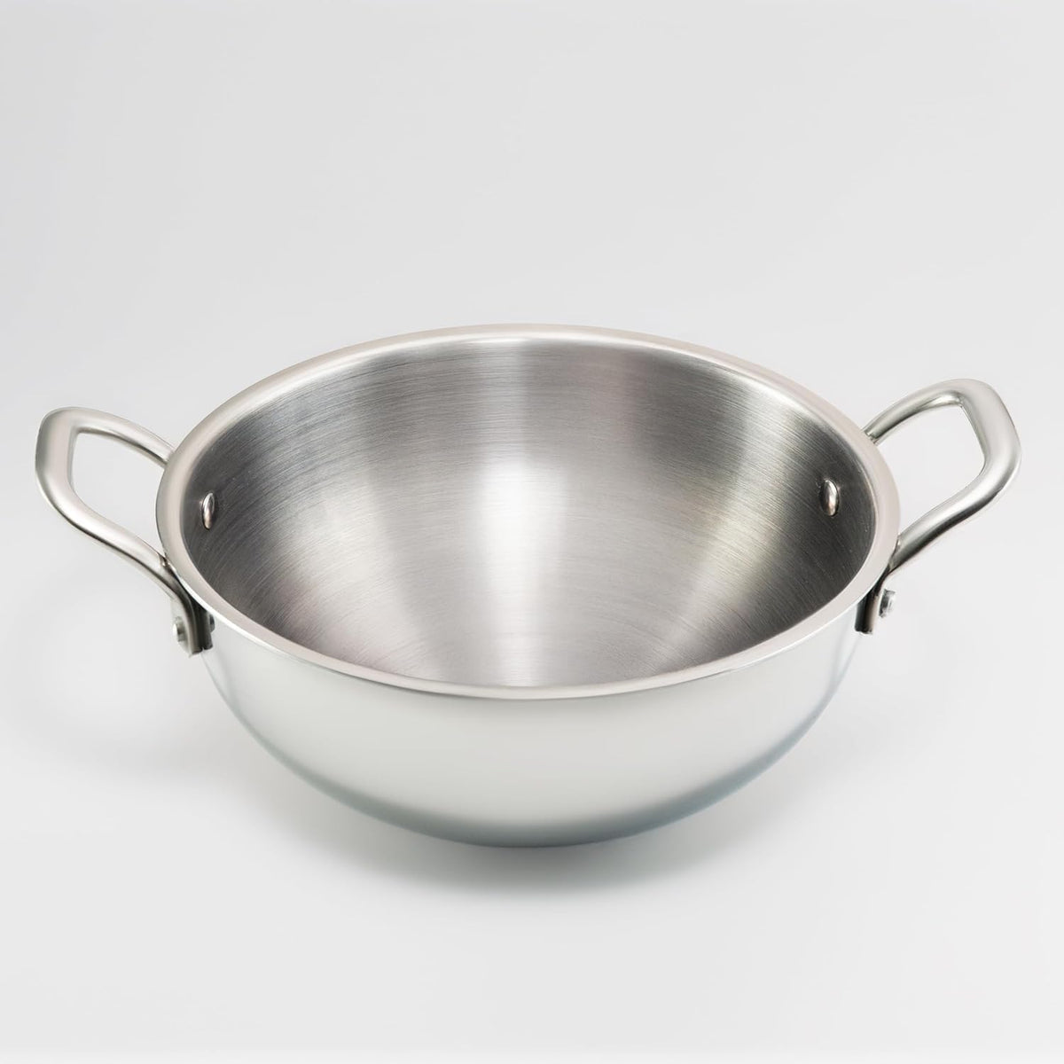 JAGGERY Triply Cookware Combo Set | 2.5 L Deep Kadai, 22 cm Frypan with Common Glass Lid & Medium Tadka Pan | Induction Friendly Triply Stainless Steel Cookware