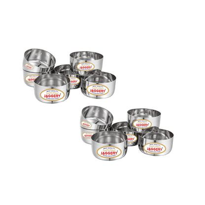 JAGGERY Stainless Steel Bombay Vati, katori, Set of 12 pcs