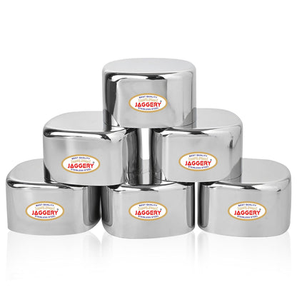 JAGGERY Heavy Gauge Stainless Steel Square Bombay Vati – 7 cm L&W, Set of 6pc, 150ML Each