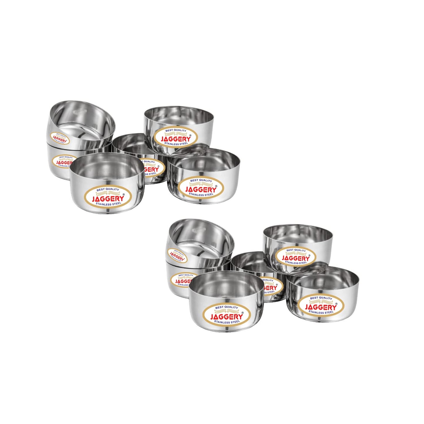 JAGGERY Stainless Steel Bombay Vati, katori, Set of 12 pcs