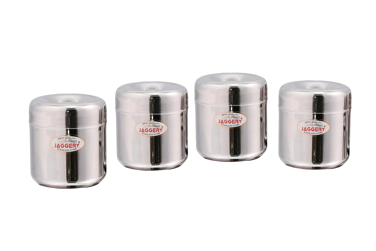 JAGGERY Stainless Steel Apple Dabba, Junior Storage Container, Canisters Set of 4 pcs (150 ml)