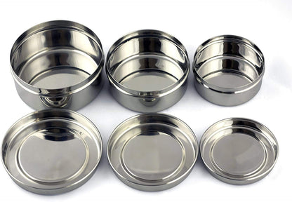 Vinod Stainless Steel Puri Dabba, Storage Containers - Pack of 3 (Diameter: 13Cm, 11Cm, 10Cm), Silver