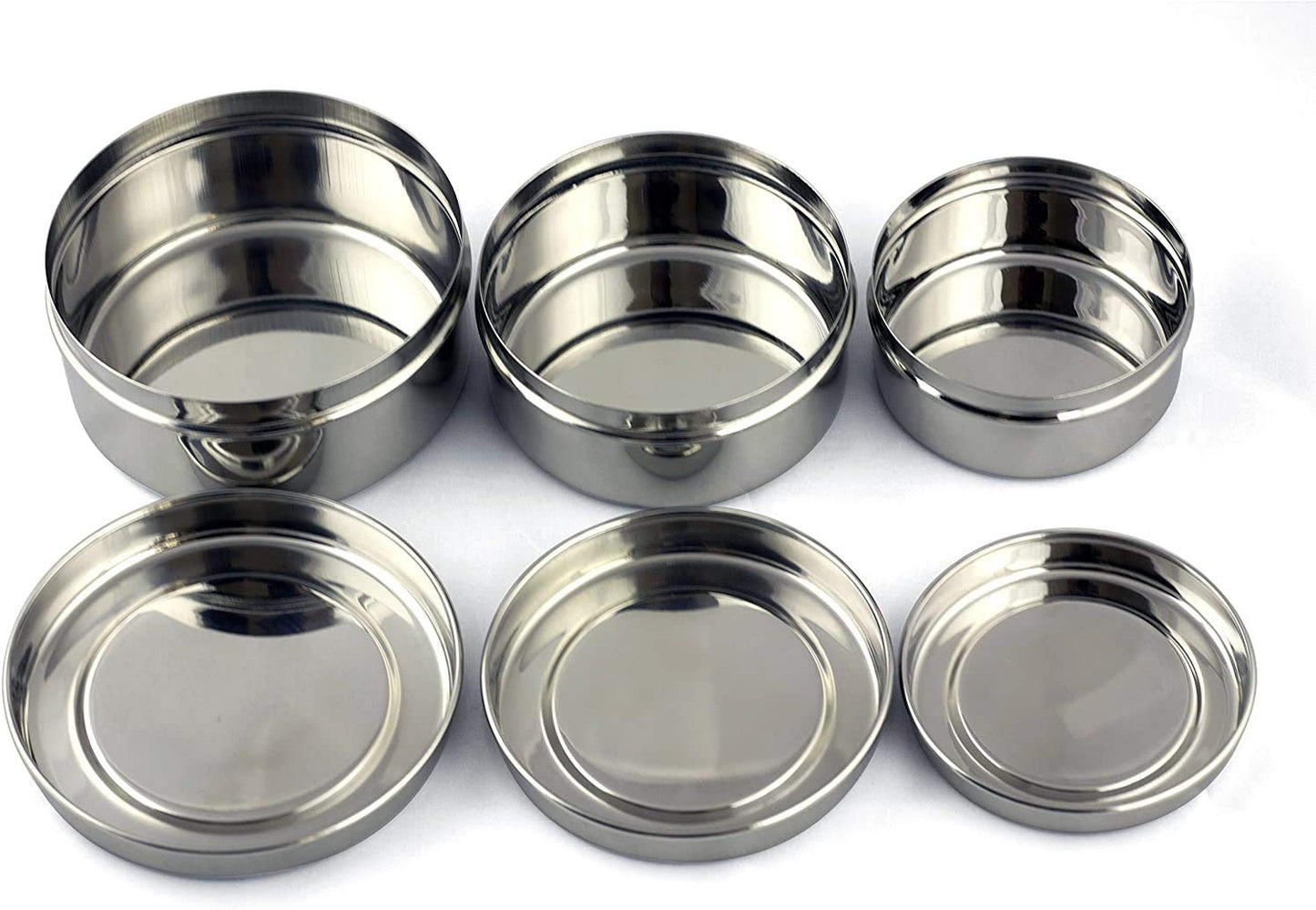 Vinod Stainless Steel Puri Dabba, Storage Containers - Pack of 3 (Diameter: 13Cm, 11Cm, 10Cm), Silver