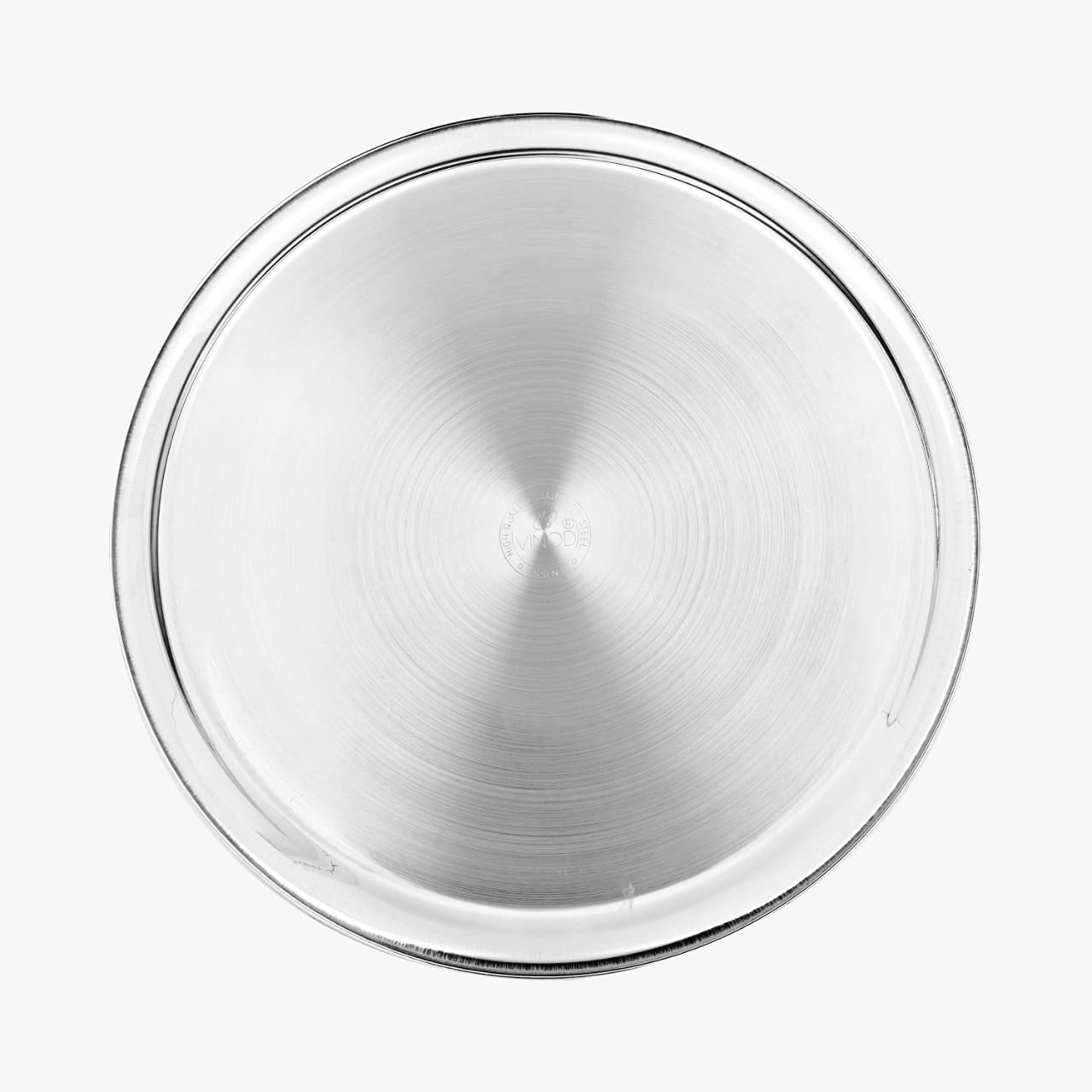 Vinod Stainless Steel Two Tone German Bogi Dish – Serving Dish/Salad Plate/Snack Plate, Set of 4 Pieces, Diameter 21.5 cm, Smokey Grey, Small