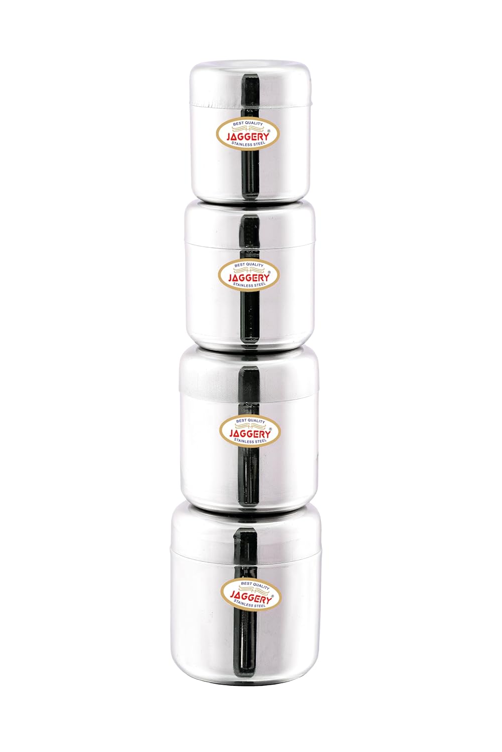 JAGGERY Stainless Steel Apple Dabba, Junior Storage Container, Canisters Set of 4 pcs (150 ml)