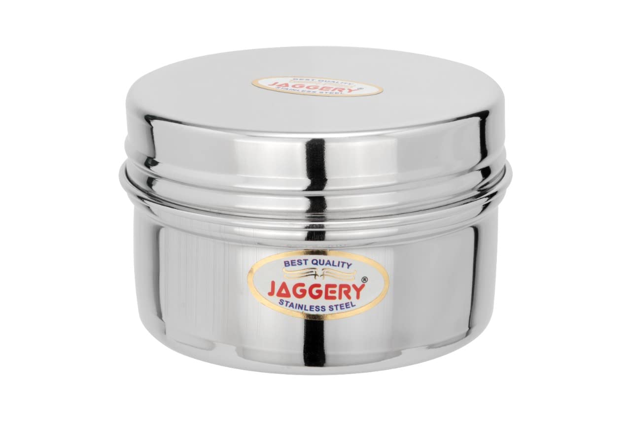 JAGGERY Stainless Steel Mini Storage Container, Screwdabbi (Pack of 4, Capcity-200 ml)