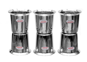 JAGGERY-Steel Glass Extra Heavy and Sturdy Steel Coffee and Tea Glass Set of 6 Capacity 200ml