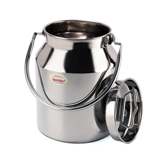 JAGGERY Stainless Steel Jointless Barni/Steel Milk Can/Oil Can/Milk Container/Liquid Container (Approx 6.25 litre/6250ml)