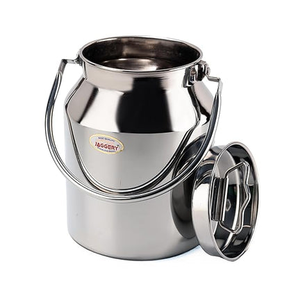 JAGGERY Stainless Steel Jointless Barni/Steel Milk Can/Oil Can/Milk Container/Liquid Container (Approx 6.25 litre/6250ml)