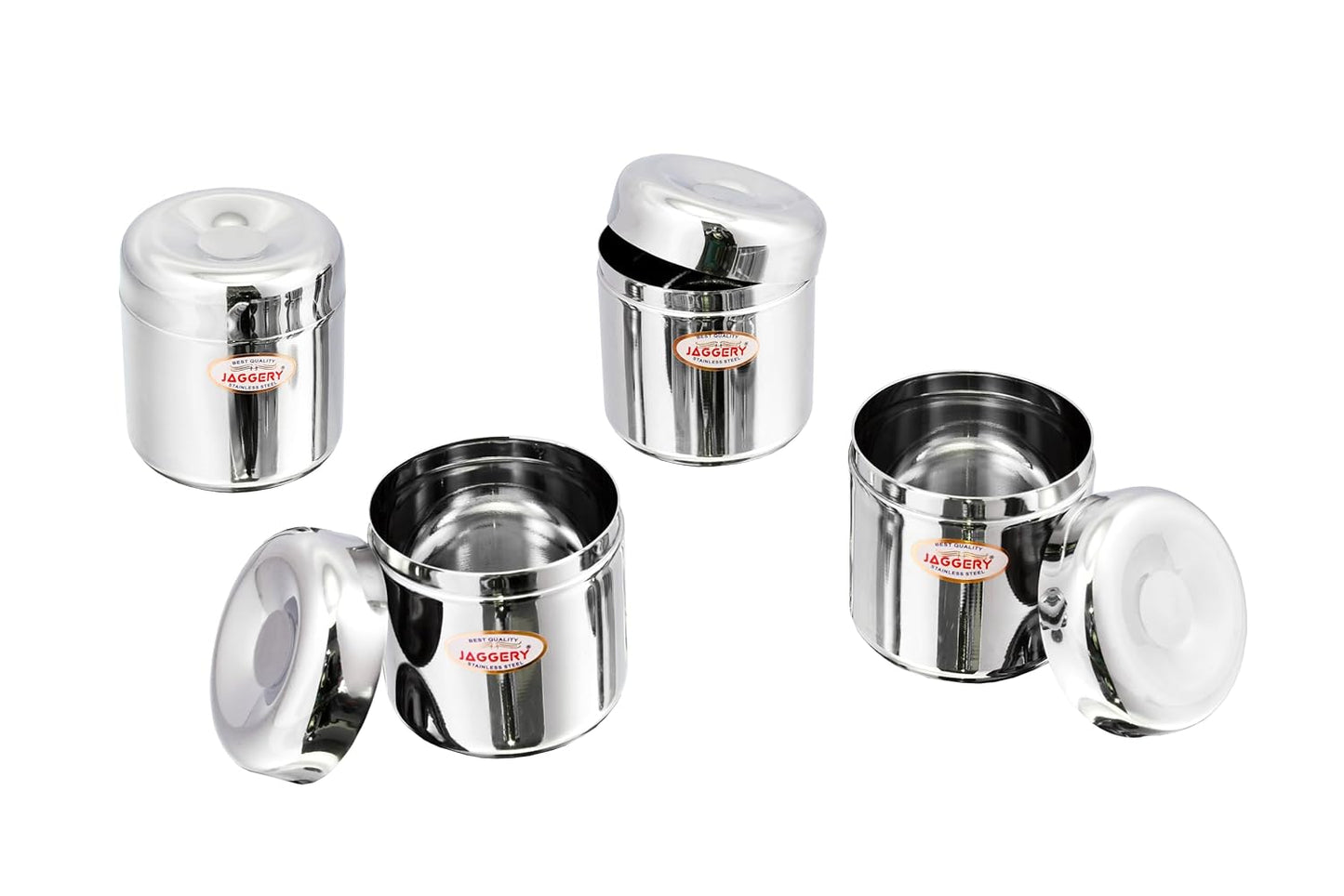 JAGGERY Stainless Steel Apple Dabba, Junior Storage Container, Canisters Set of 4 pcs (260 ml)