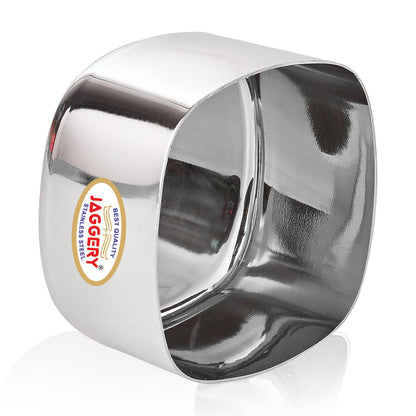 JAGGERY Heavy Gauge Stainless Steel Square Bombay Vati – 7 cm L&W, Set of 6pc, 150ML Each