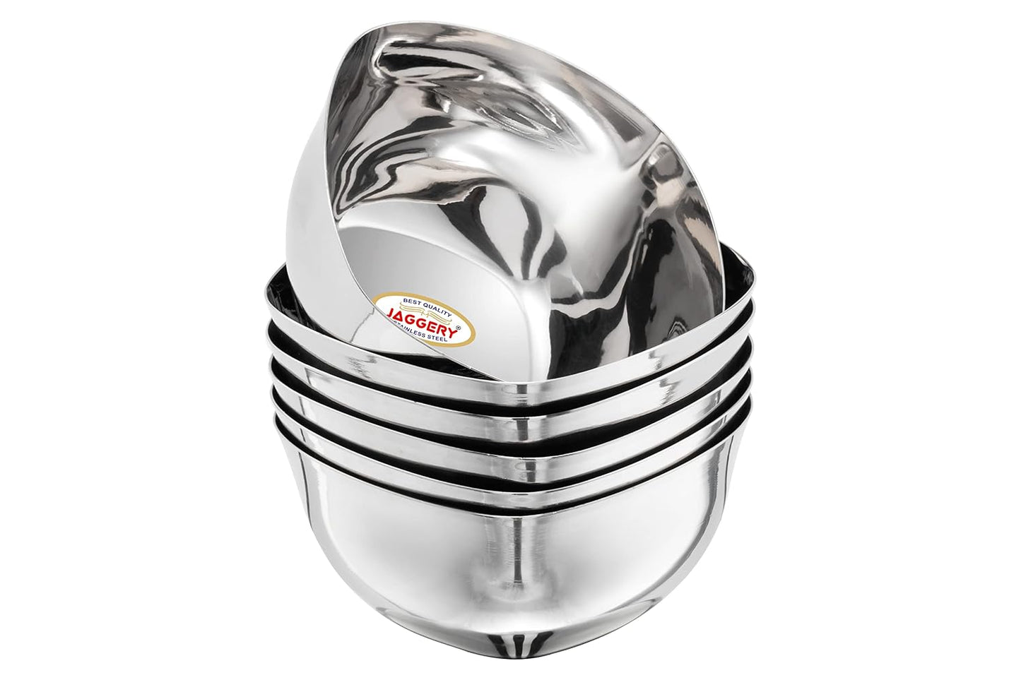 JAGGERY Stainless Steel Square Shaped Dessert Bowl Pack of 6 Pcs