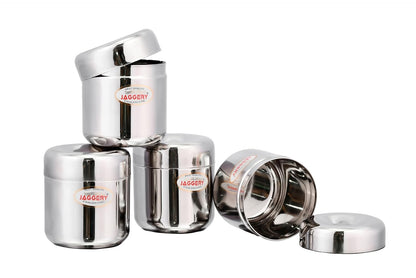 JAGGERY Stainless Steel Apple Dabba, Junior Storage Container, Canisters Set of 4 pcs (150 ml)