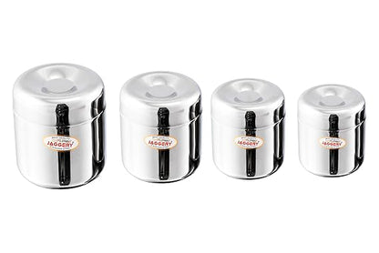 JAGGERY Stainless Steel Apple Dabba, Junior Storage Container, Canisters Set of 4 pcs (150 ml)