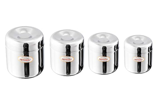 JAGGERY Stainless Steel Apple Dabba, Junior Storage Container, Canisters Set of 4 pcs (150 ml)