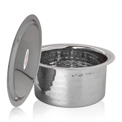 Steel Tope/Patila With Stainless Steel Lid Cookware Sturdy