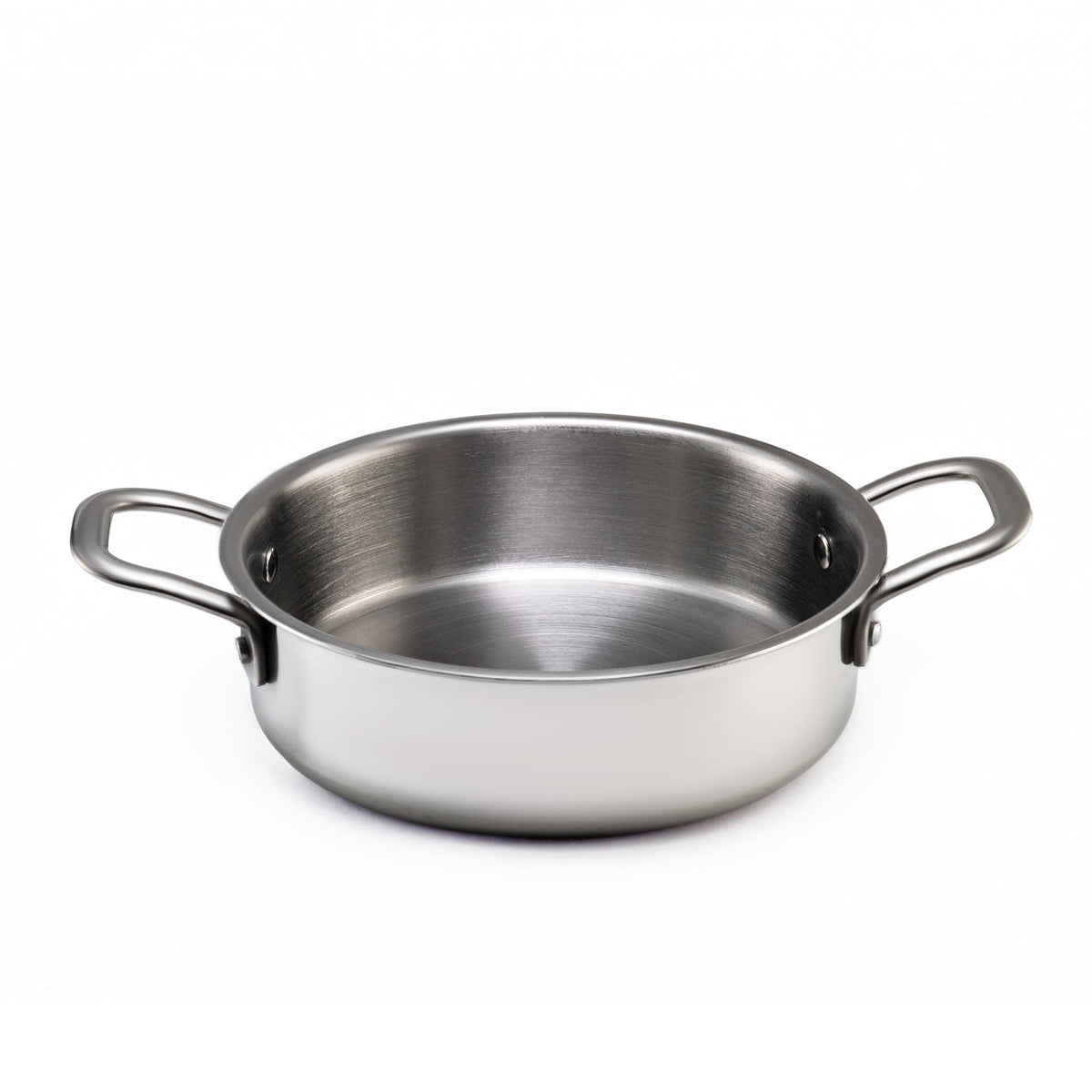 JAGGERY Triply Stainless Steel Shallow Flat Kadai | Induction & Gas Compatible Jalebi Kadai | Triply Saucepot | Frypan | Heavy Duty Stainless Steel Cookware