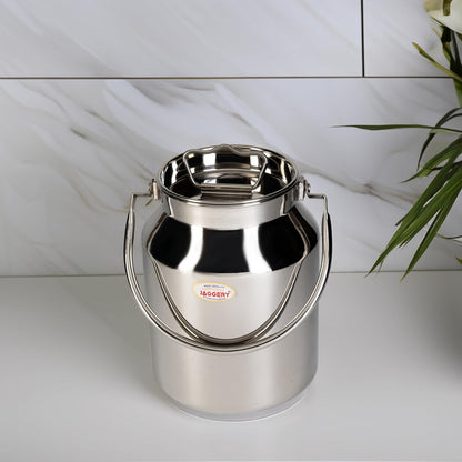 JAGGERY Stainless Steel Jointless Barni/Steel Milk Can/Oil Can/Milk Container/Liquid Container (Approx 2 litre/2000ml)