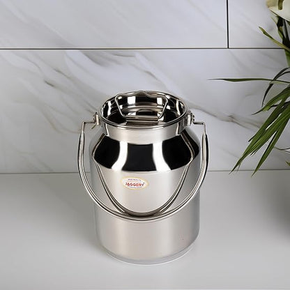 JAGGERY Stainless Steel Jointless Barni/Steel Milk Can/Oil Can/Milk Container/Liquid Container (Approx 2 litre/2000ml)