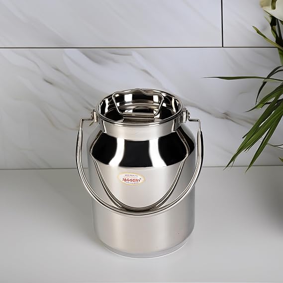 JAGGERY Stainless Steel Jointless Barni/Steel Milk Can/Oil Can/Milk Container/Liquid Container (Approx 2.5 litre/2500ml)