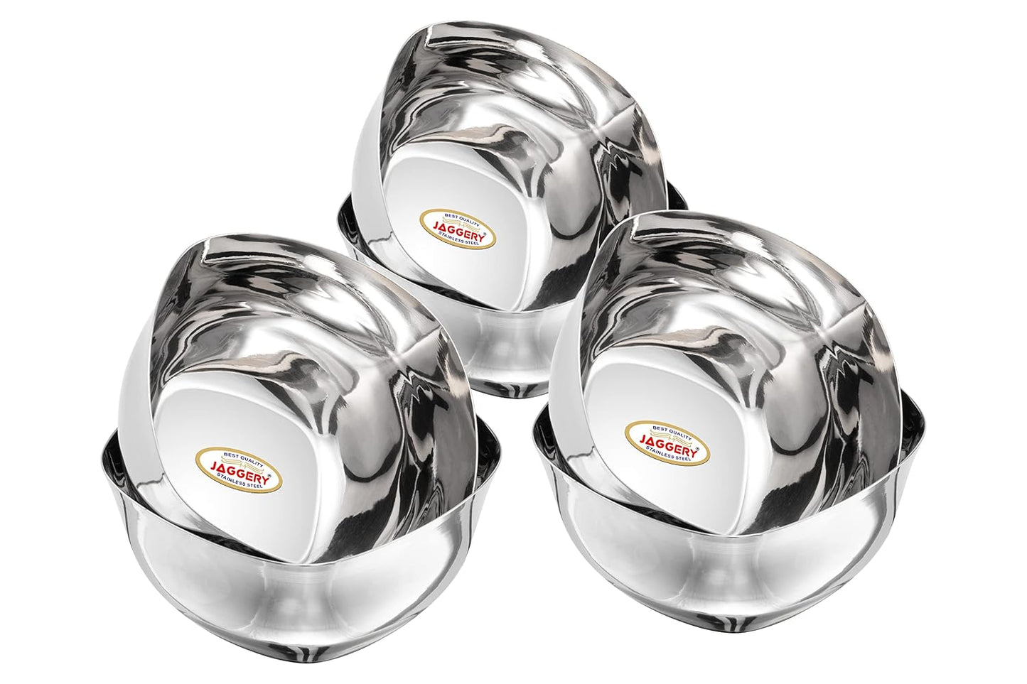 JAGGERY Stainless Steel Square Shaped Dessert Bowl Pack of 6 Pcs