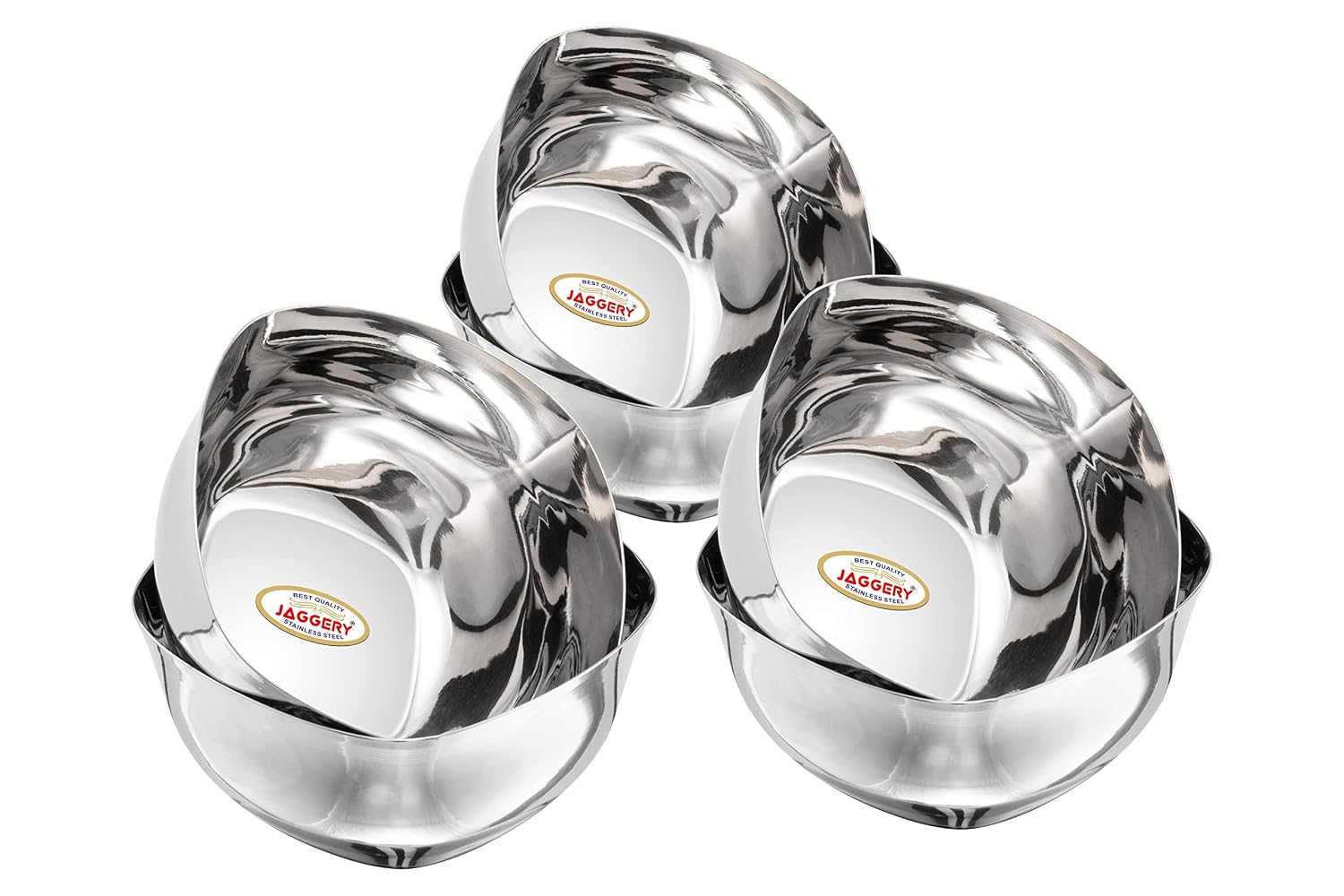 JAGGERY Stainless Steel Square Shaped Dessert Bowl Pack of 6 Pcs